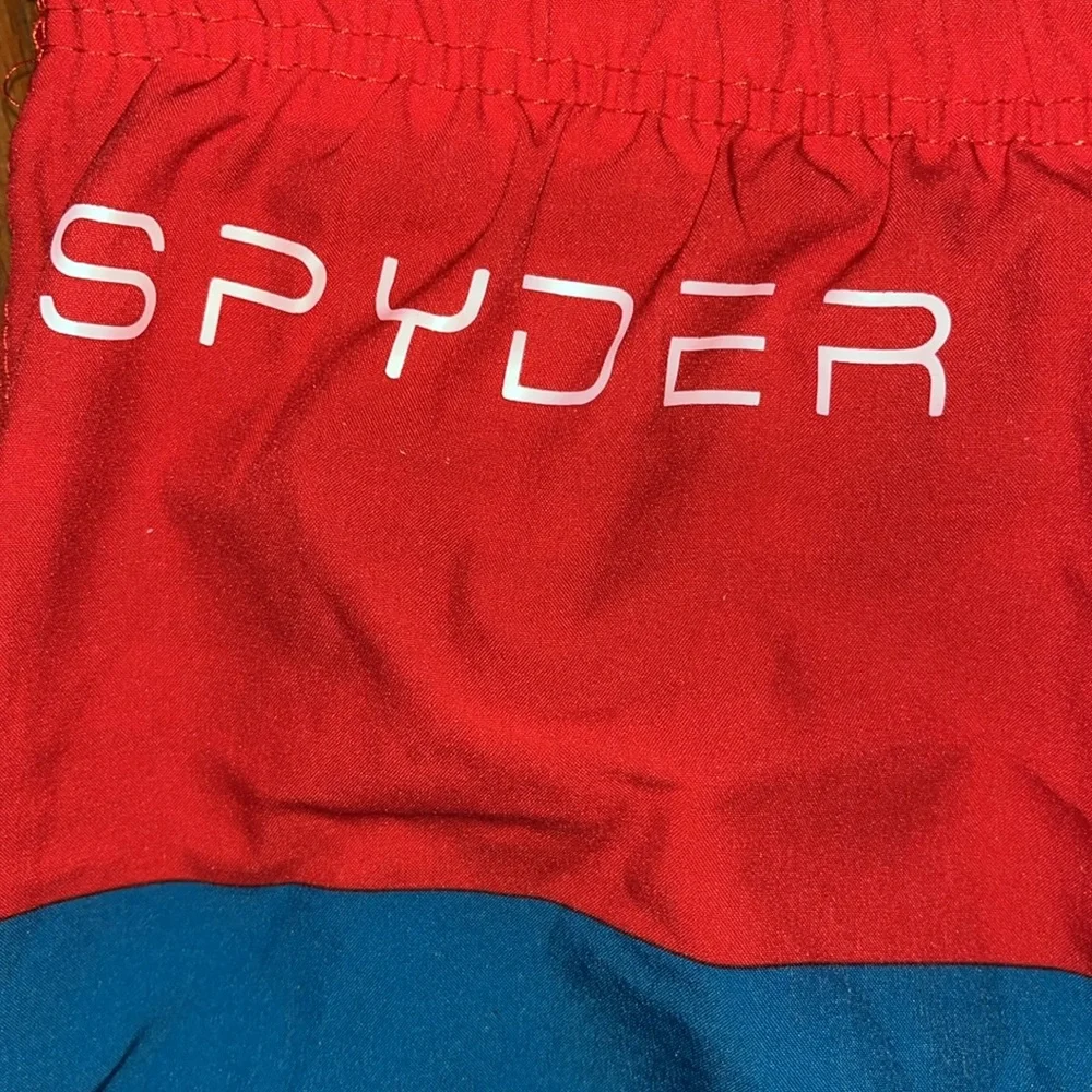 Spyder Swim Trunks Red Blue Floral Striped Swimwear Size XL